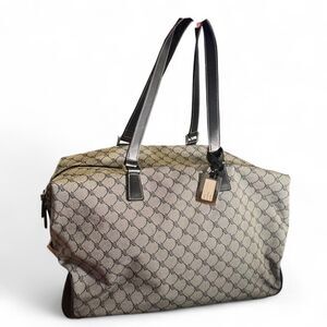 Lauren Ralph Lauren Large Black Canvas and Leather Weekender Duffel Bag with Tag